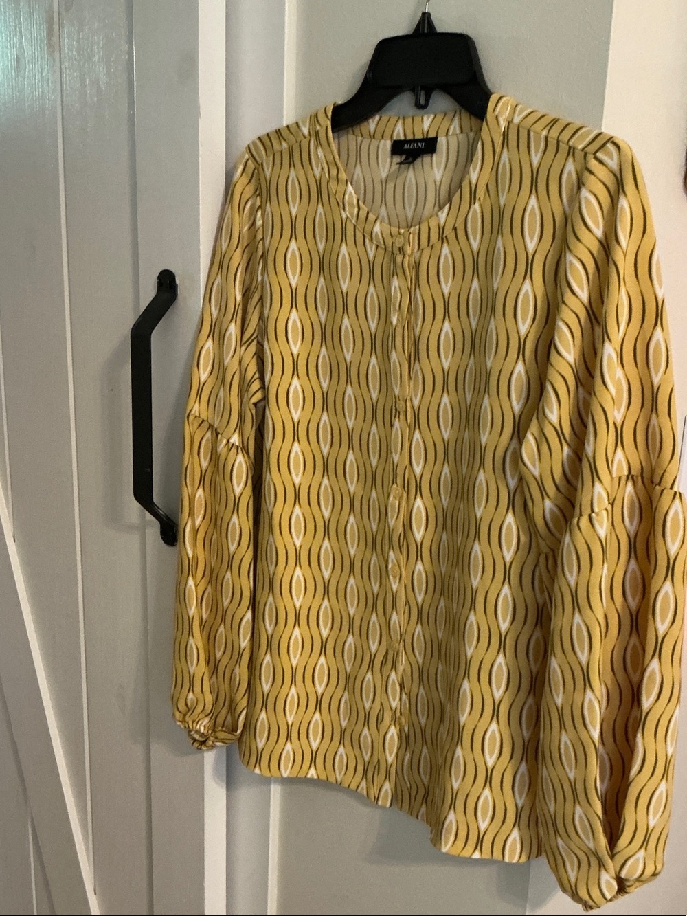 Alfani Men’s Mustard Yellow Geometric Button-Down Shirt